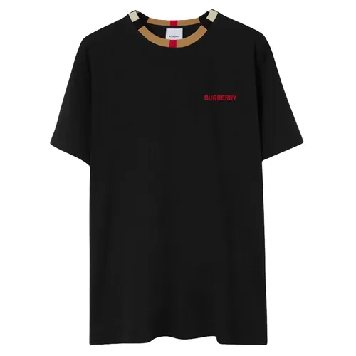 Áo Phông Nam Burberry Icon Stripe Trim In Black 8078114 1003 Màu Đen Size XXS - Thời trang - Vua Hàng Hiệu