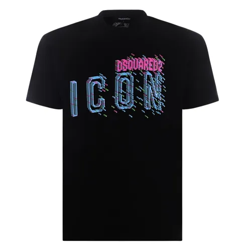 DSquared2 Áo phông - Áo Phông Nam Dsquared2 Graphic ICON Printed S79GC0078 Tshirt Màu Đen Size XS - Vua Hàng Hiệu