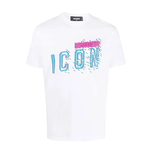 DSquared2 Áo phông - Áo Phông Nam Dsquared2 Graphic ICON Printed S79GC0078 Tshirt Màu Trắng Size XS - Vua Hàng Hiệu