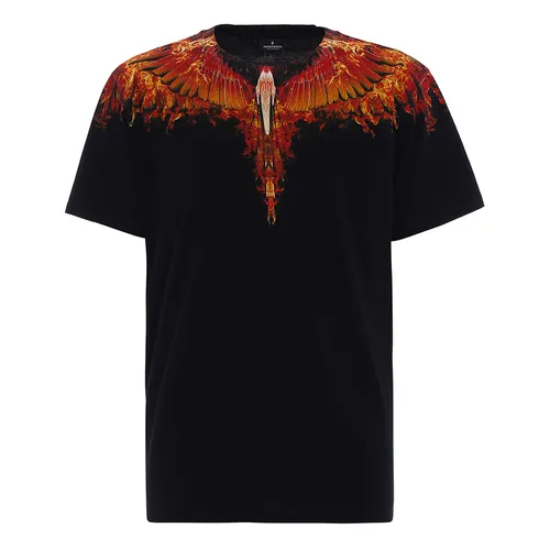 Marcelo Burlon - Áo Phông Nam Marcelo Burlon T-Shirt CMAA018S180010061088 Màu Đen/Cam Size XXS - Vua Hàng Hiệu
