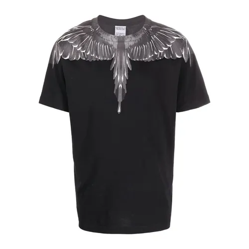 Thời trang - Áo Phông Nam Marcelo Burlon Wings Print T-Shirt CMAA018C99JER0011010 Màu Đen/Xám Size XS - Vua Hàng Hiệu