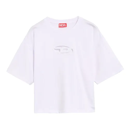 Diesel - Áo Phông Nữ Diesel T-Buxt Women's Cropped T-Shirt A15096 0NIAX 100 Màu Trắng Size XS - Vua Hàng Hiệu