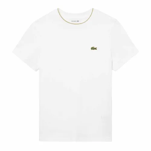 Thời trang Nữ Áo phông - Áo Phông Nữ Lacoste Gold Stitched TF5221 99 001 Tshirt Màu Trắng Size 34 - Vua Hàng Hiệu