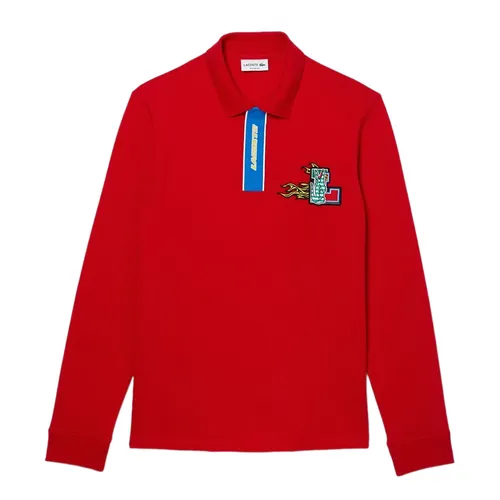 Thời trang Áo Polo Vải cao cấp - Áo Polo Dài Tay Nam Lacoste Polo Shirt PH2523 52N 001 Màu Đỏ Size 3 - Vua Hàng Hiệu