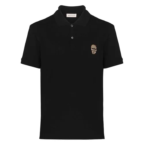 Alexander Mcqueen - Áo Polo Nam Alexander McQueen Crystal Skull Polo Black 683165QSX33 Màu Đen Size L - Vua Hàng Hiệu