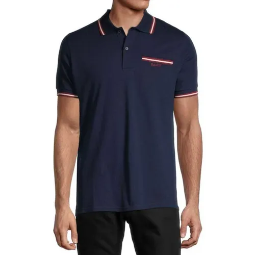 Bally - Áo Polo Nam Bally ​Tipped Logo Polo Màu Xanh Navy Size 50 - Vua Hàng Hiệu