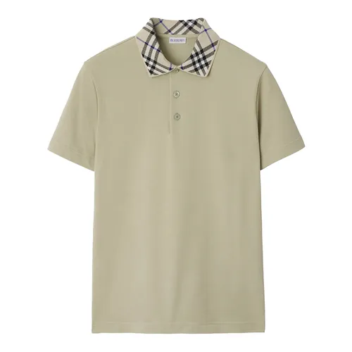 Thời trang - Áo Polo Nam Burberry Check 8103866 Lichen Màu Be Size S - Vua Hàng Hiệu
