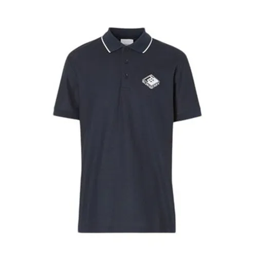 Áo Polo Nam Burberry Logo Graphic Pique 8021835 Màu Xanh Navy Size M
