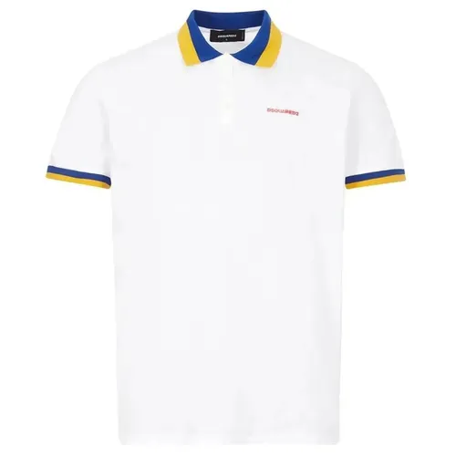 Thời trang DSquared2 Áo Polo - Áo Polo Nam Dsquared2 Polo Shirt S74GL0046 Màu Trắng Size M - Vua Hàng Hiệu