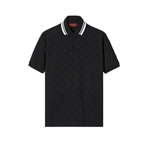 Thời trang Gucci Áo Polo - Áo Polo Nam Gucci GG Stretch 598956 XJGRT 1043 Màu Đen Size S - Vua Hàng Hiệu