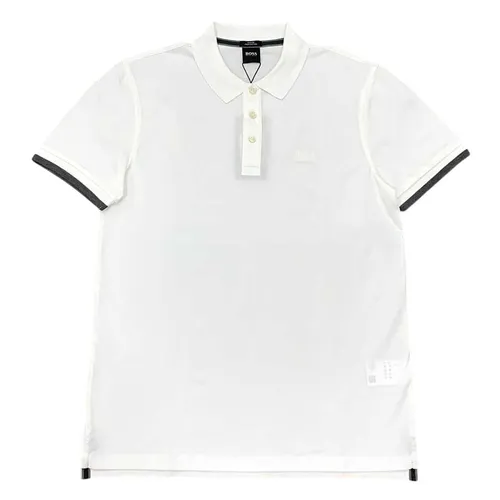 Hugo Boss - Áo Polo Nam Hugo Boss Cotton Cổ Dệt Màu Trắng Size M - Vua Hàng Hiệu