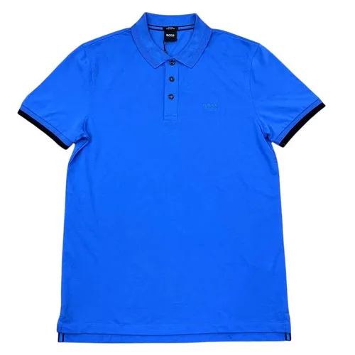 Thời trang Hugo Boss - Áo Polo Nam Hugo Boss Cotton Cổ Dệt Màu Xanh Biển Size S - Vua Hàng Hiệu