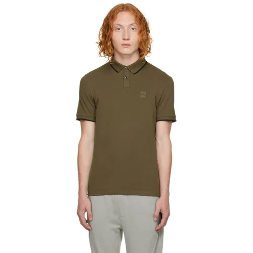 Thời trang Hugo Boss - Áo Polo Nam Hugo Boss Slim Fit Logo Màu Xanh Khaki Size S - Vua Hàng Hiệu