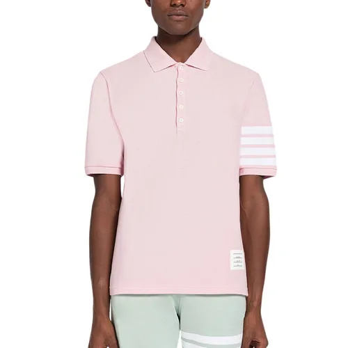 Thời trang Thom Browne Mỹ - Áo Polo Nam Thom Browne Classic Pique 4-Bar Short Sleeve MJP136G 07976 680 Màu Hồng Nhạt Size 0 - Vua Hàng Hiệu