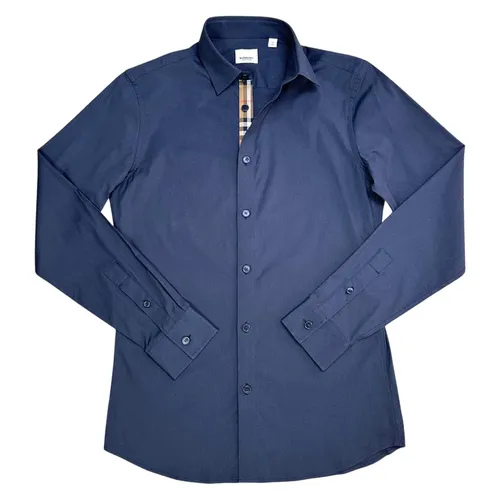 Thời trang - Áo Sơ Mi Nam Burberry BBR London England Cotton Check Shirt Màu Xanh Navy Size XS - Vua Hàng Hiệu
