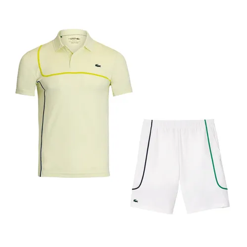Bộ Quần Áo Cộc Tay Nam Lacoste Men's Sport DH7362 PSN/ GH7460 51 001 Màu Trắng - Vàng Size S