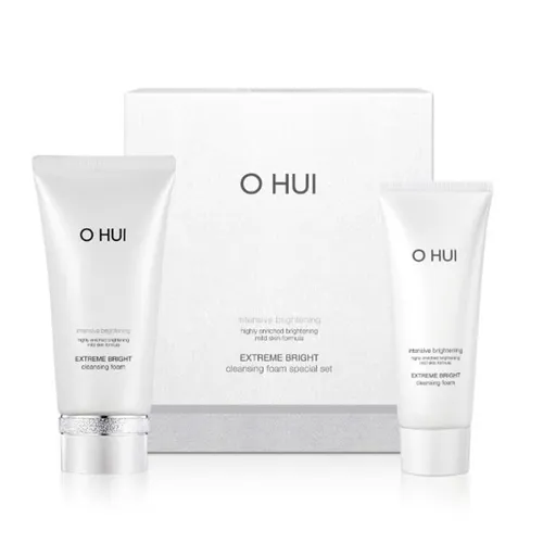 Sữa Rửa Mặt - Bộ Sữa Rửa Mặt Sáng Da Ohui Extreme Bright Cleansing Foam Set (160ml + 100ml) - Vua Hàng Hiệu