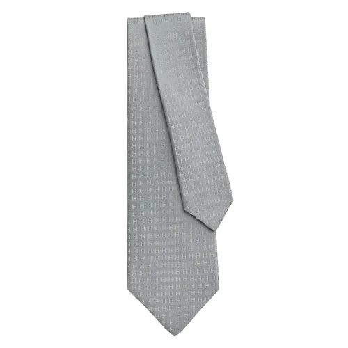 Cà Vạt Hermès Faconnee H Tie H030289TV60 Màu Ghi