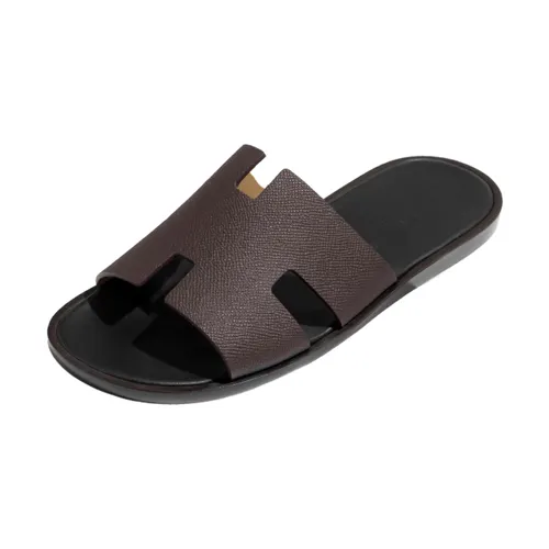 Dép Hermès Nam - Dép Nam Hermès Izmir Epsom Sandal Màu Nâu Đen Size 40.5 - Vua Hàng Hiệu