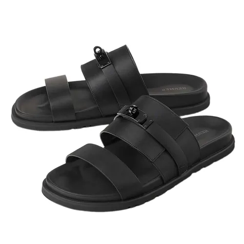 Dép Hermès Nam - Dép Hermès Jackson Sandal H242951ZH01445 Màu Đen Size 42 - Vua Hàng Hiệu