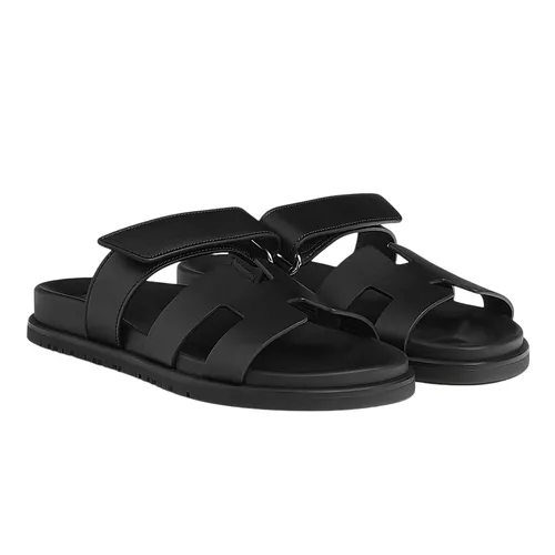 Dép Hermès Nữ - Dép Nữ Hermès Chypre Sandal Noir Màu Đen Size 34.5 - Vua Hàng Hiệu