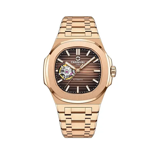 Đồng Hồ Nam Carnival 8128G1-VH-N Màu Nâu - Vàng Hồng