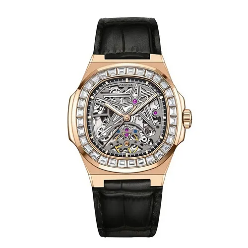 Đồng hồ - Đồng Hồ Nam Carnival Automatic Watch 8118G2-VH-DD-T Màu Đen/Vàng Hồng - Vua Hàng Hiệu