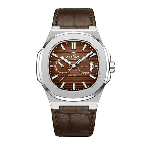 Đồng hồ Carnival Nâu Dây da - Đồng Hồ Nam Carnival Automatic Watch 8158G-VT-DD-N Màu Nâu - Vua Hàng Hiệu
