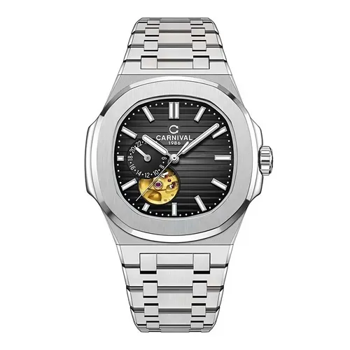 Đồng hồ Đen - Bạc Thụy Sỹ Đen - Đồng Hồ Nam Carnival Watch 8159G-VT-D Màu Đen - Bạc - Vua Hàng Hiệu