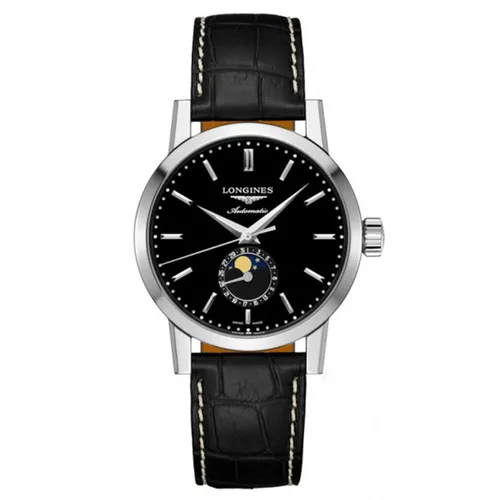 Đồng Hồ Nam Longines Automatic L4.826.4.52.0 Heritage Monphase Màu Đen - Đồng hồ - Vua Hàng Hiệu