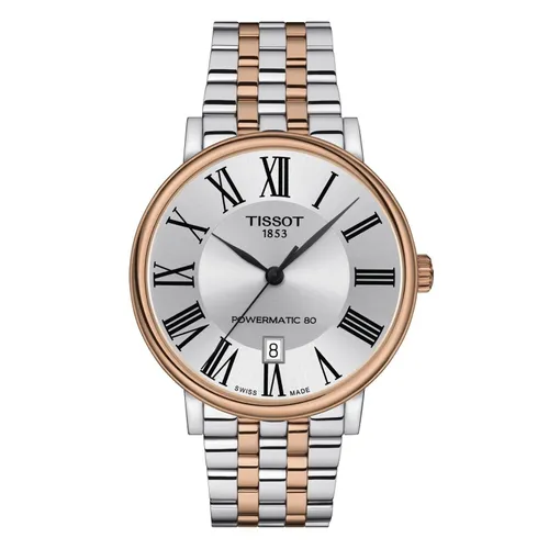 Đồng hồ Tissot Nam - Đồng Hồ Nam Tissot Carson Automatic Silver Dial Two-tone T122.407.22.033.00 Màu Bạc Vàng Hồng - Vua Hàng Hiệu