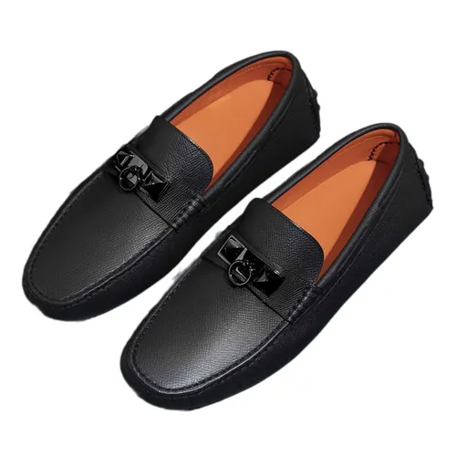 Giày Lười Nam Hermès Irving Epsom Leather Moccasin Màu Đen Size 41