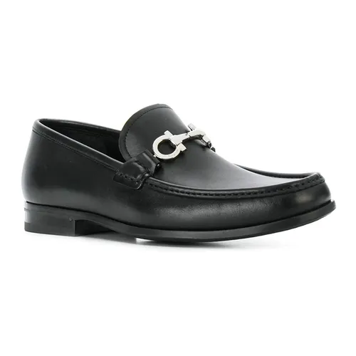 Giày Salvatore Ferragamo - Giày Lười Nam Salvatore Ferragamo Moccasin Plague ROLO 15 - 0755987 Màu Đen Size 6 - Vua Hàng Hiệu