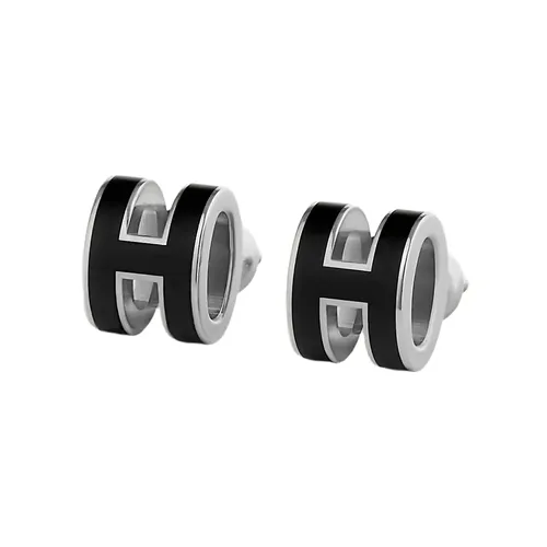 Khuyên Tai Nữ Hermès Mini Pop H Earrings Marron Glacé H608002FP03 Màu Đen - Trang sức - Vua Hàng Hiệu