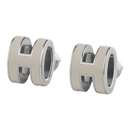 Khuyên Tai Nữ Hermès Mini Pop H Earrings Marron Glacé H608002FP55 Màu Nâu Bạc - Trang sức - Vua Hàng Hiệu