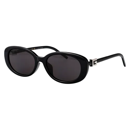 Kính Mát Nữ Gucci Oval Sunglasses GG1684 SA 001 Màu Đen Xám - Kính mắt - Vua Hàng Hiệu