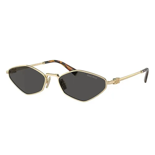 Kính Mát Nữ Miu Miu MU Sunglasses 0MU 56ZS ZVN5S0 Màu Vàng Đen
