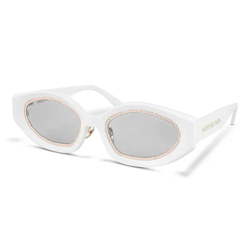 Kính mắt Saint De Paris & Crew No 9 - Kính Mắt Nữ Saint De Paris & Crew No 9 Hollywood White Gold With Silver Mirror Lenses Màu Trắng - Vua Hàng Hiệu