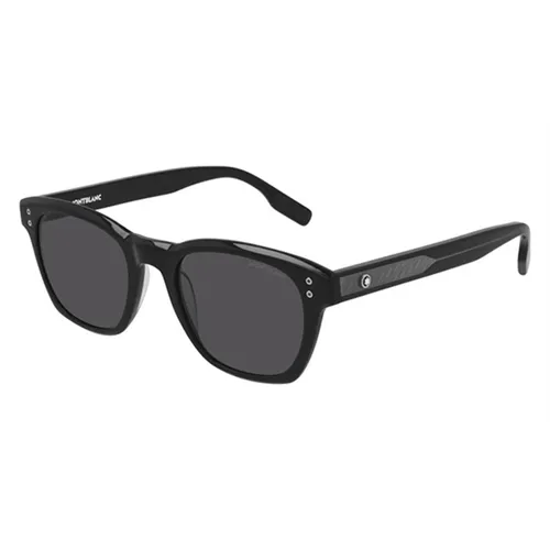 Kính Mát Unisex Montblanc MB0122S-001 Sunglasses Black Màu Đen Xám - Kính mắt - Vua Hàng Hiệu