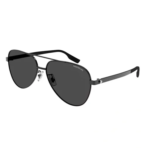 Kính Mát Unisex Montblanc MB0182S-001 Sunglasses Black Màu Đen Xám - Kính mắt - Vua Hàng Hiệu