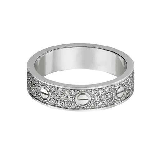 Nhẫn Cưới Jewery Luxury Love Wedding Band Diamond-Paved Màu Vàng Trắng Size 12 - Trang sức - Vua Hàng Hiệu