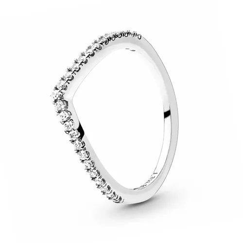 Nhẫn Nữ Pandora Sparkling Wishbone Ring 196316CZ Màu Bạc Size 50