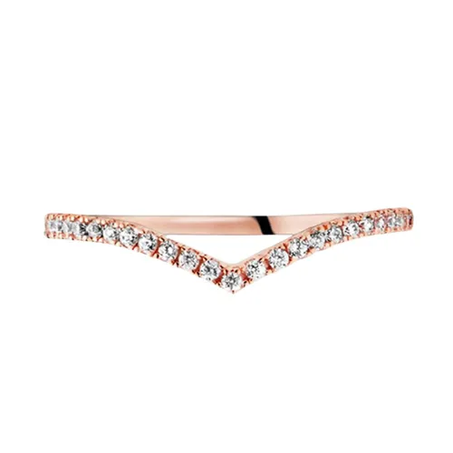 Trang sức Nhẫn Đá zirconia, mạ vàng hồng 14k - Nhẫn Nữ Pandora Sparkling Wishbone Ring Màu Vàng Hồng Size 54 - Vua Hàng Hiệu