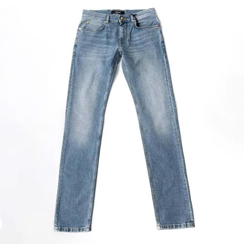 Quần Jean Nam Versace Light Blue Wash Logo Embroidered Straight Leg 1011835 1A03323 1D450 Màu Xanh Nhạt Size 30 - Thời trang - Vua Hàng Hiệu