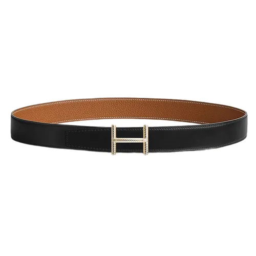 Thắt lưng - Thắt Lưng Nam Hermès Hisseo Belt Buckle & Reversible Leather Strap 32mm Màu Đen Nâu Size 80 - Vua Hàng Hiệu