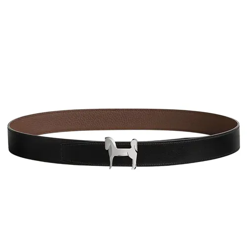 Thắt Lưng Nam Hermès Panache Belt Buckle & Reversible Leather Strap 32mm Màu Đen/ Chocolate Size 90
