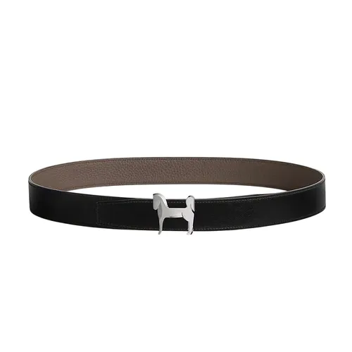 Thắt Lưng Nam Hermès Panache Belt Buckle & Reversible Leather Strap 32mm Màu Đen/ Etain Size 90
