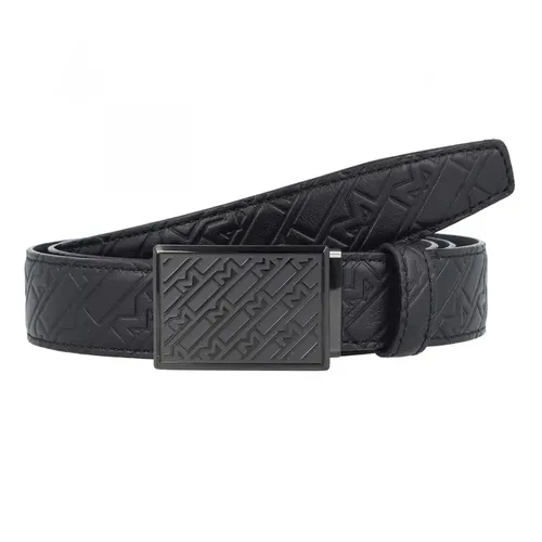 Thắt Lưng Nam Montblanc Plate Buckle with M Pattern Stainless Steel Black Màu Đen (120x3cm)