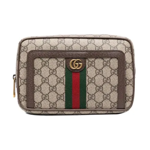 Túi Cầm Tay Gucci Ophidia Logo Print Clutch Bag Màu Be Nâu - Túi xách - Vua Hàng Hiệu