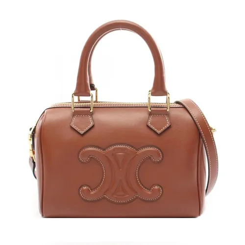 Túi xách Celine - Túi Đeo Chéo Nữ Celine Small Boston Cuire Triomphe Handbag Màu Nâu - Vua Hàng Hiệu